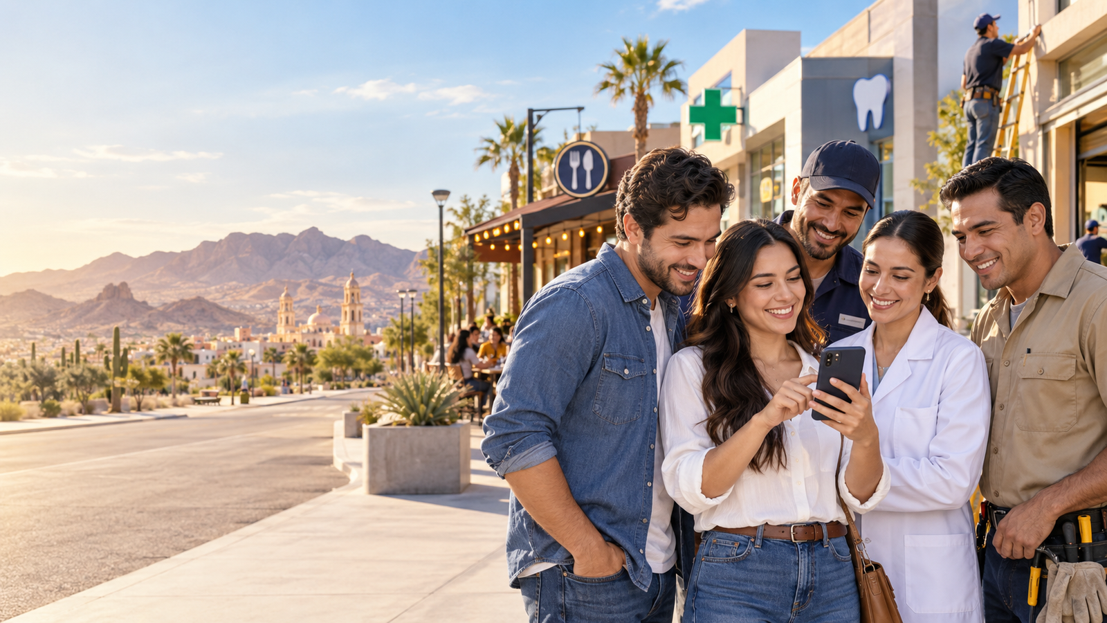 Personas encontrando servicios locales con SonoraUno
